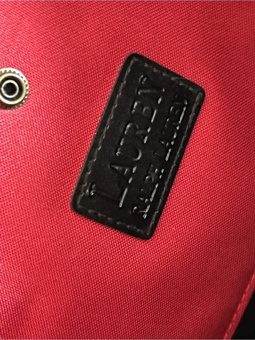 Ralph Lauren Red Canvas Shoulder Tote Bag